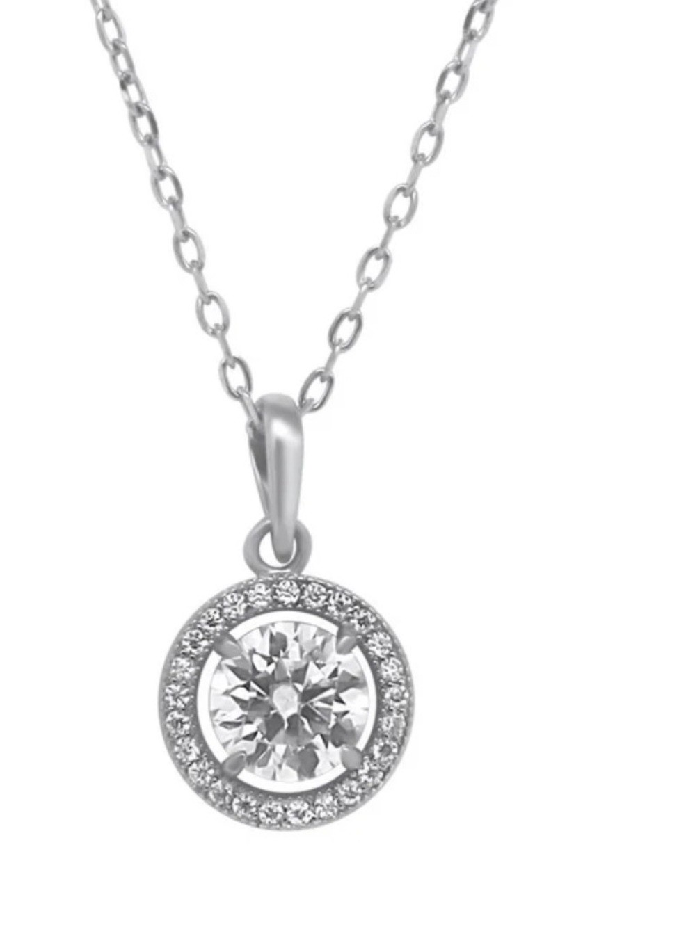 Moissanite Halo Pendent Necklace 18 inch chain